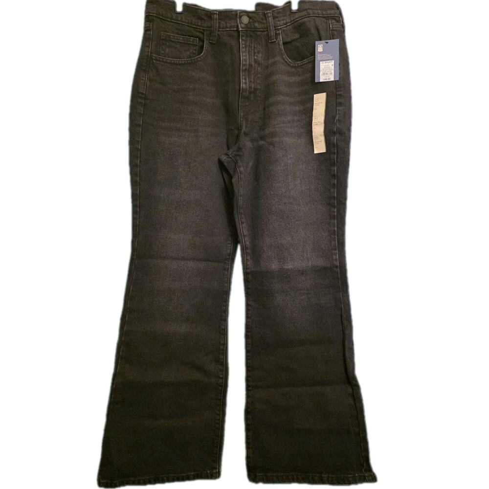 NWT 12S Women's Black Jeans High Rise with Flare Leg Universal Thread MSRP $28